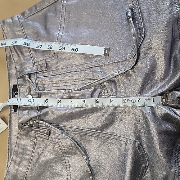 iToo Size S Silver Metallic Cargo Pants / Jeans, NEW with Tag! - Picture 10 of 16